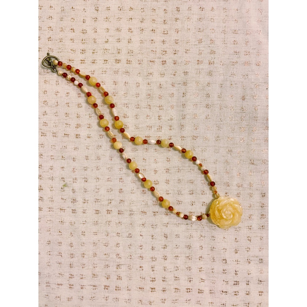 Beaded rose necklace.
